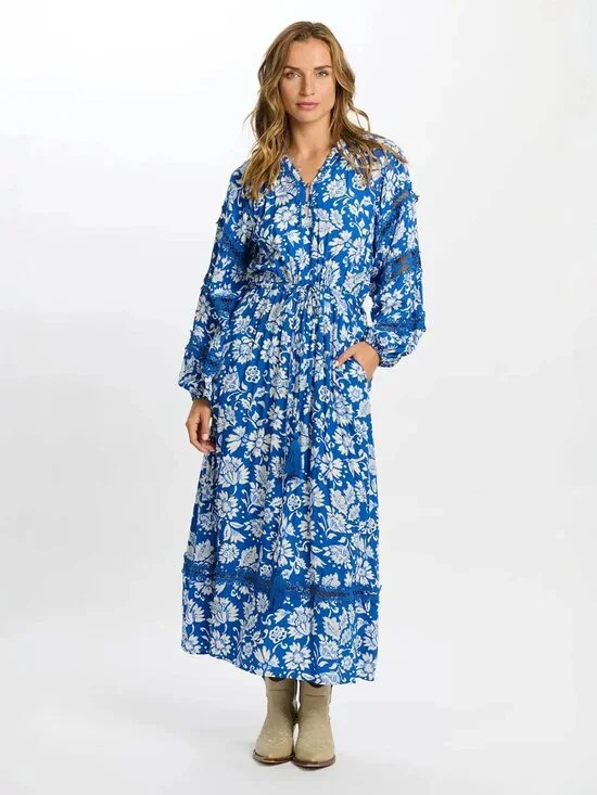 NWT MISS JUNE Paris Long Morgane Collared Belted Dress One Size - Picture 1 of 8